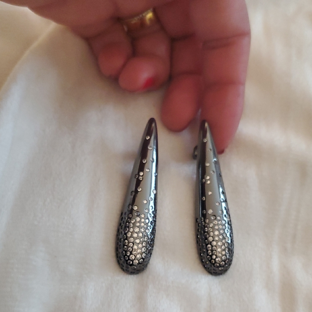 Anthropology chrome colored earrings